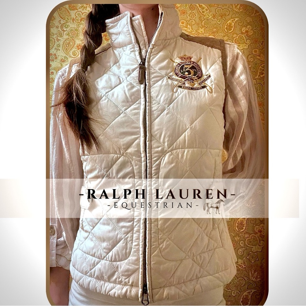 Ralph Lauren Full Zip Quilted Equestrian Vest. Small. Barn wear. Suede lined